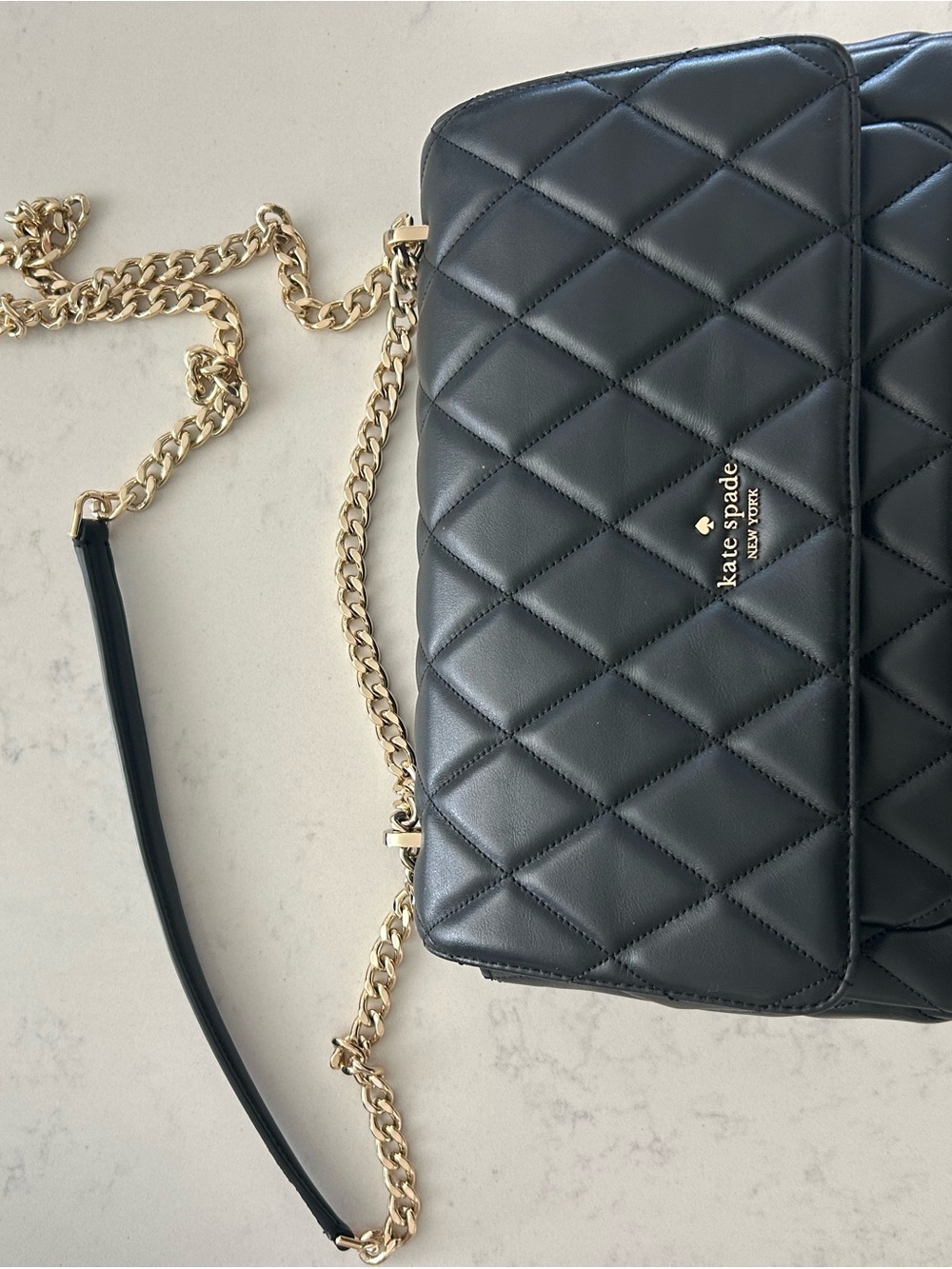 kate spade Black Quilted Crossbody with Gold Chain - Picture 9 of 14